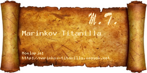 Marinkov Titanilla névjegykártya